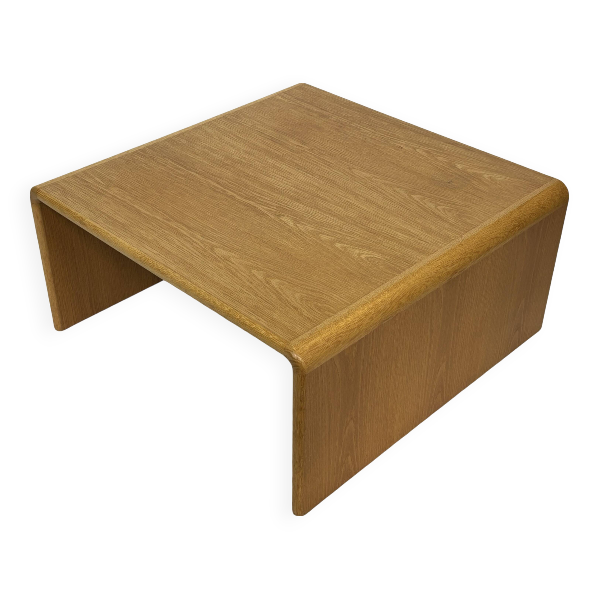 Table basse carrée minimaliste en chêne, années 70
