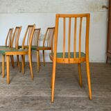 6 vintage green chairs