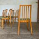 6 vintage green chairs