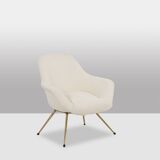 Pair of cocktail armchairs in gilded brass. 1960s.