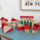 Jeu de construction en bois vintage