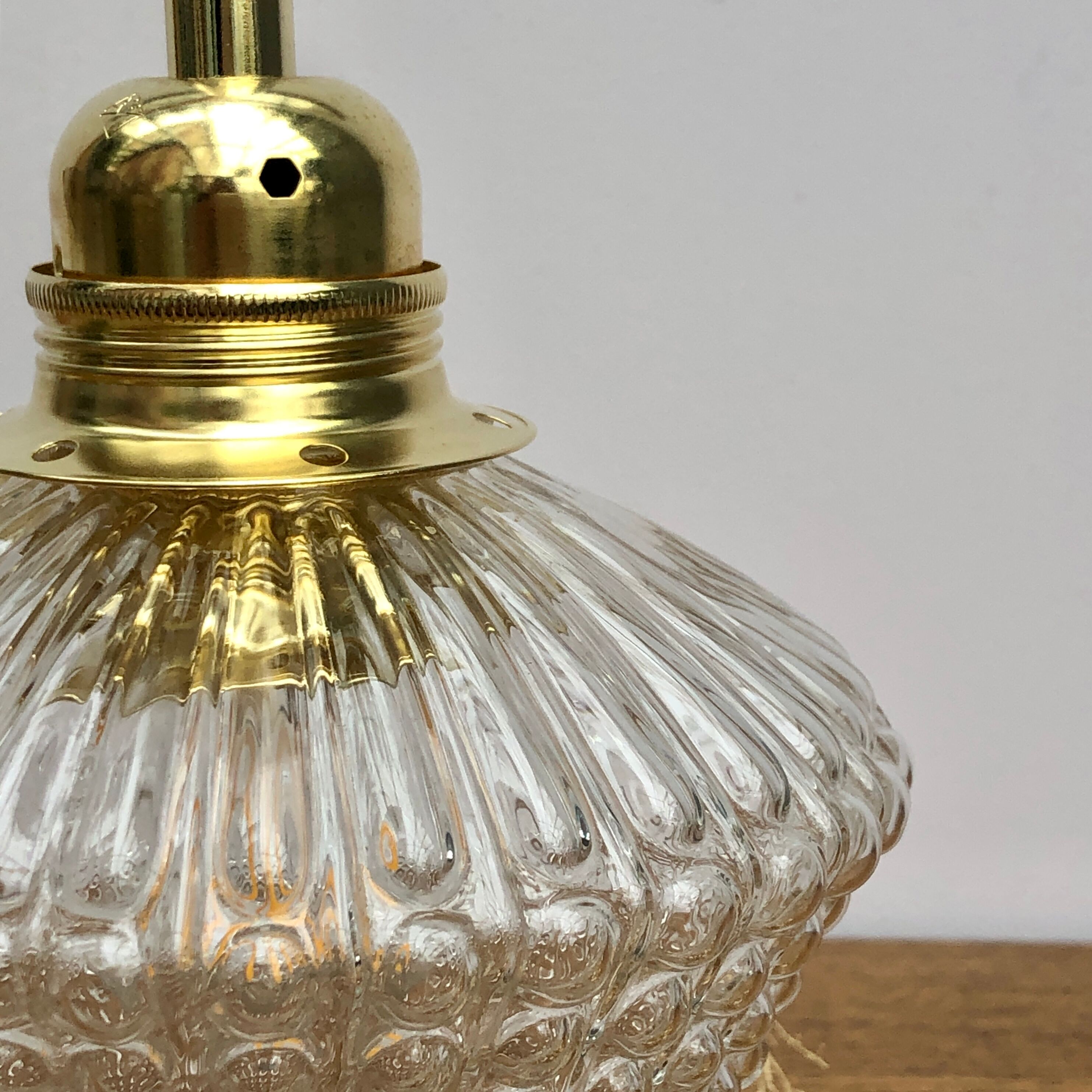 Vintage glass tulip hanging lamp