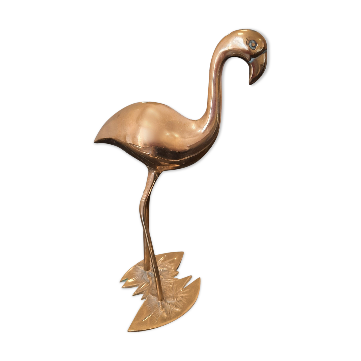 Brass pink flamingo