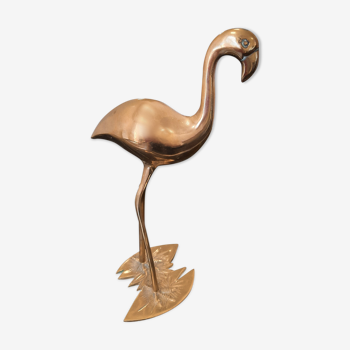 Brass pink flamingo