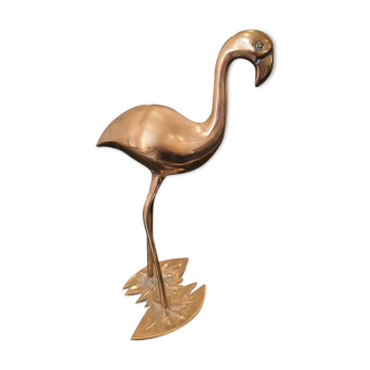 Brass pink flamingo