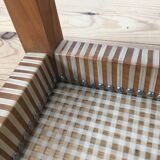 60s modernist stool, canning and wood