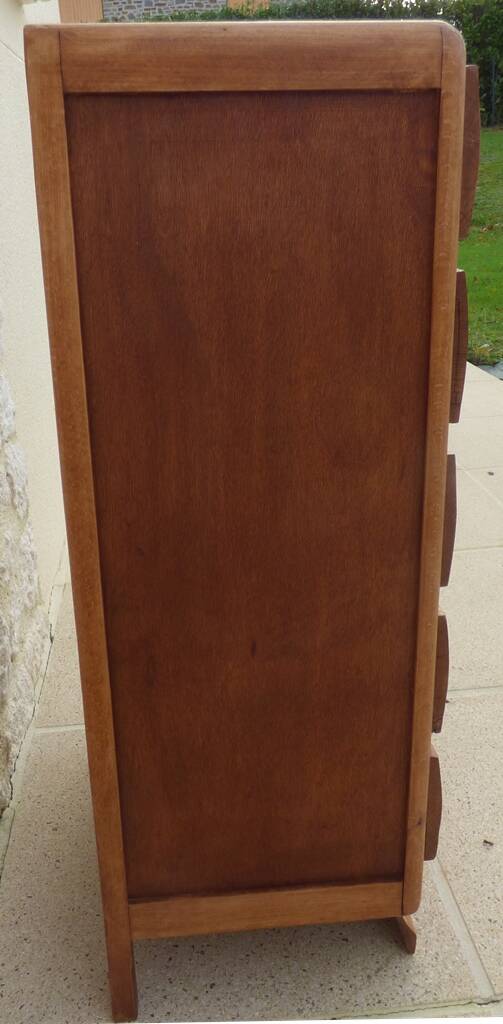 Art Deco 5-drawer chiffonier in solid wood with brass knobs – Fully restored