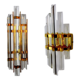 Duo of wall lamps Venini glass from Murano Italy 1970