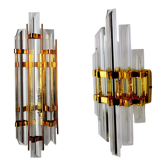 Duo of wall lamps Venini glass from Murano Italy 1970
