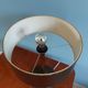 Brown leather desk lamp and brass foot, 70s