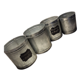 Set of 4 zinc cans without lids