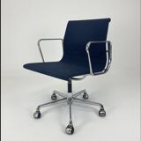 Blue fabric office chair, ICF - Charles Eames, Ray Eames - EA108 aluminum group