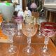 Set of 6 wine glasses. Solid colored crystal.