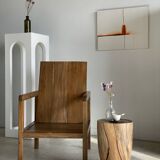 Armchair in natural wood (teak) minimalist design