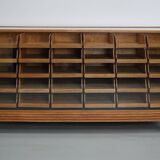 Meuble de mercerie ou comptoir de magasin ancien en érable et chêne britannique, années 1930