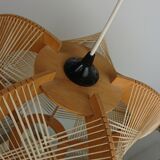 Scandinavian chandelier in thread and wood