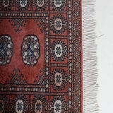 Vintage wool and fringe rug with Turkman design Tekke 103x65cm