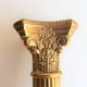 Paire de bougeoirs colonnes en laiton et bronze