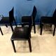 4 black leather chairs 412 cab by Mario Bellini signed Cassina