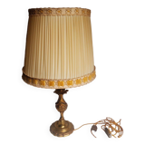 Bronze lamp 1960s Louis XV style / Rocaille with lampshade - H 60 cm