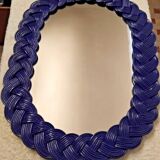 Oval Woven Rattan Mirror 60s/70s Vintage 49X35