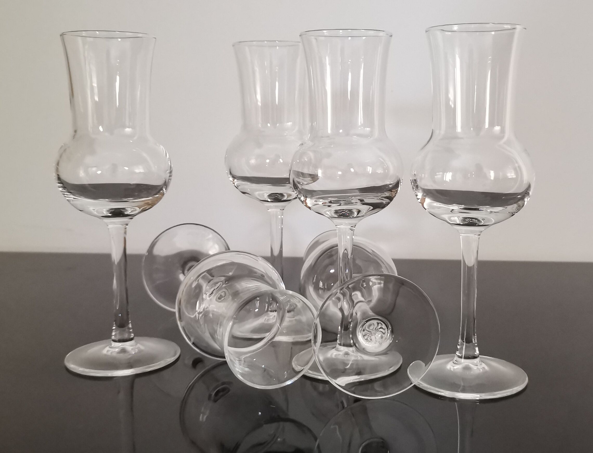 Set of 6 crystal glasses with grappa/digestive Italian Luminarc
