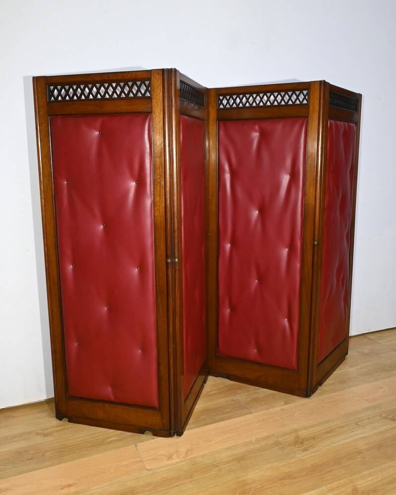 Four-Panel Mahogany Screen – First Part 20th Century