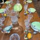 Vintage ceramic service from Vallauris. Fish decor. 1960s.