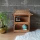 Wall shelf or to be placed in unique Japanese style rattan vintage pagoda