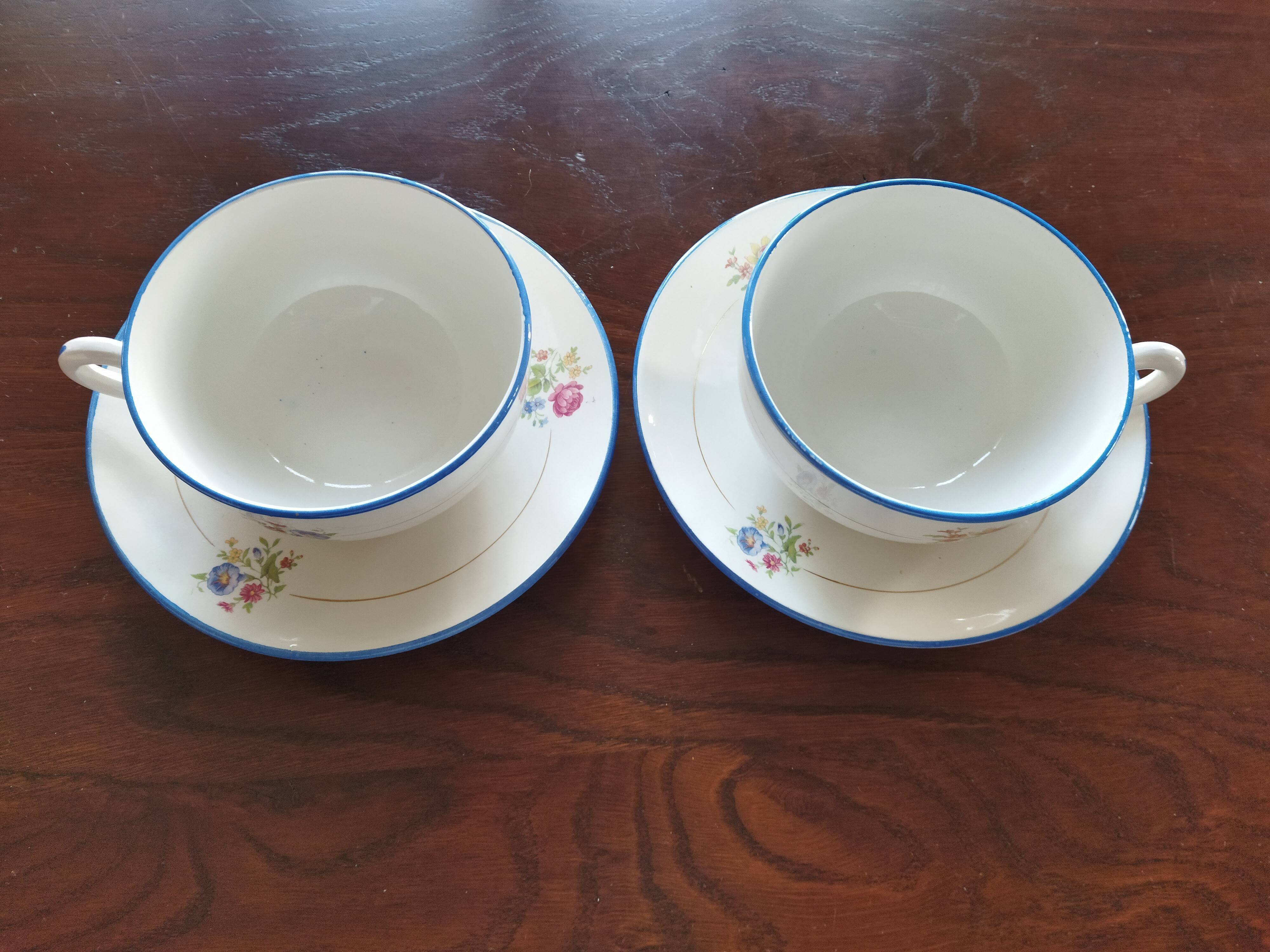 Two Salins earthenware lunch cups