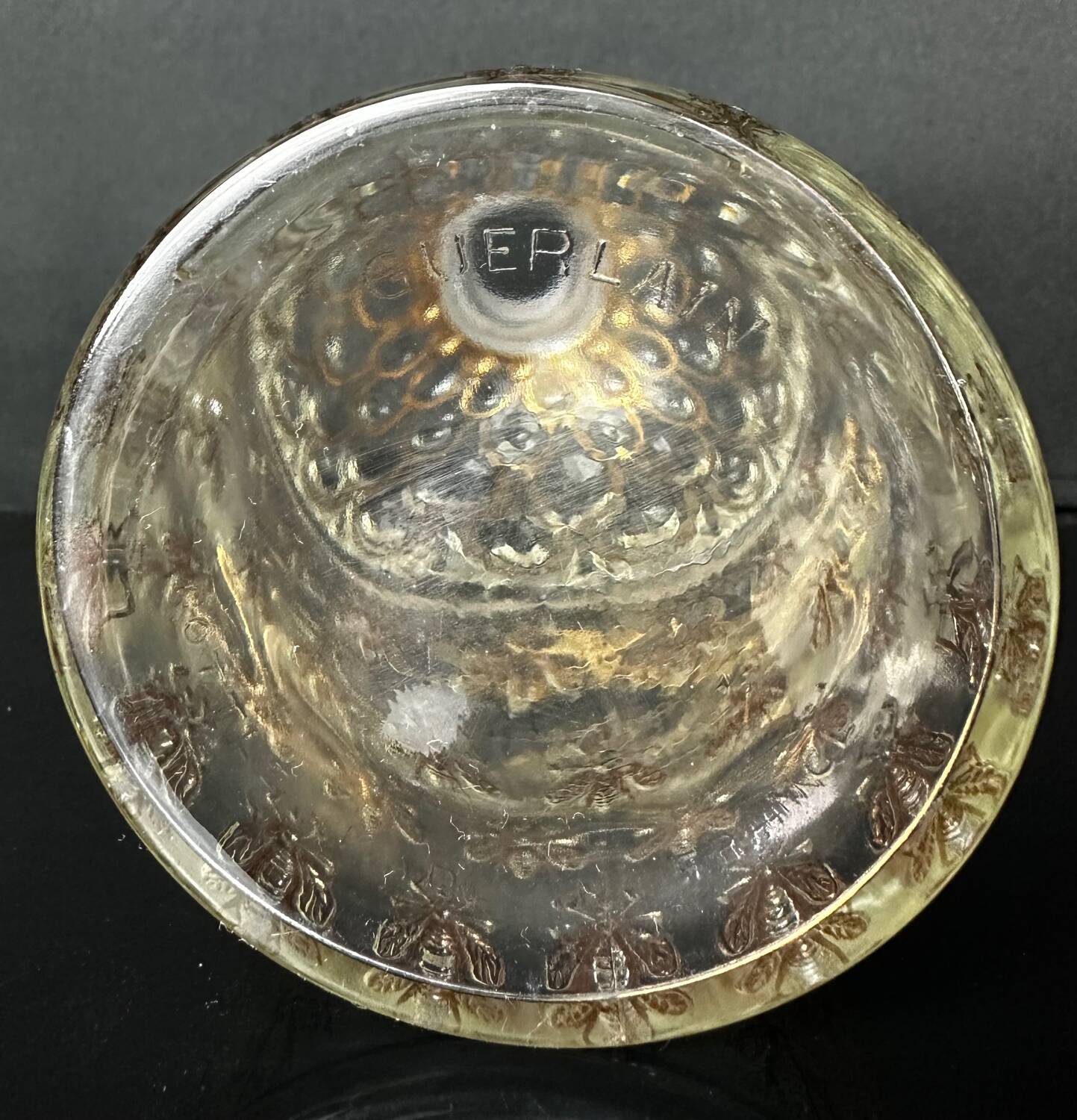 Flacon "Aux Abeilles" Guerlain en verre soufflé et dorure à l'or fin