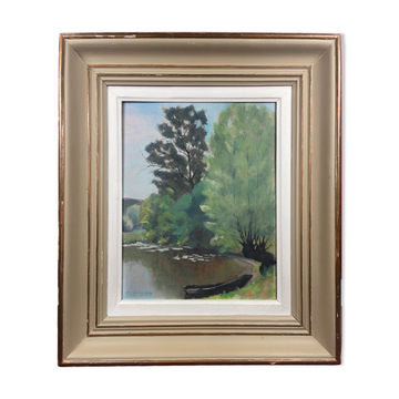 Tableau M. Guilmineau peintre vendée deux Sèvres Venise verte, Coulon....