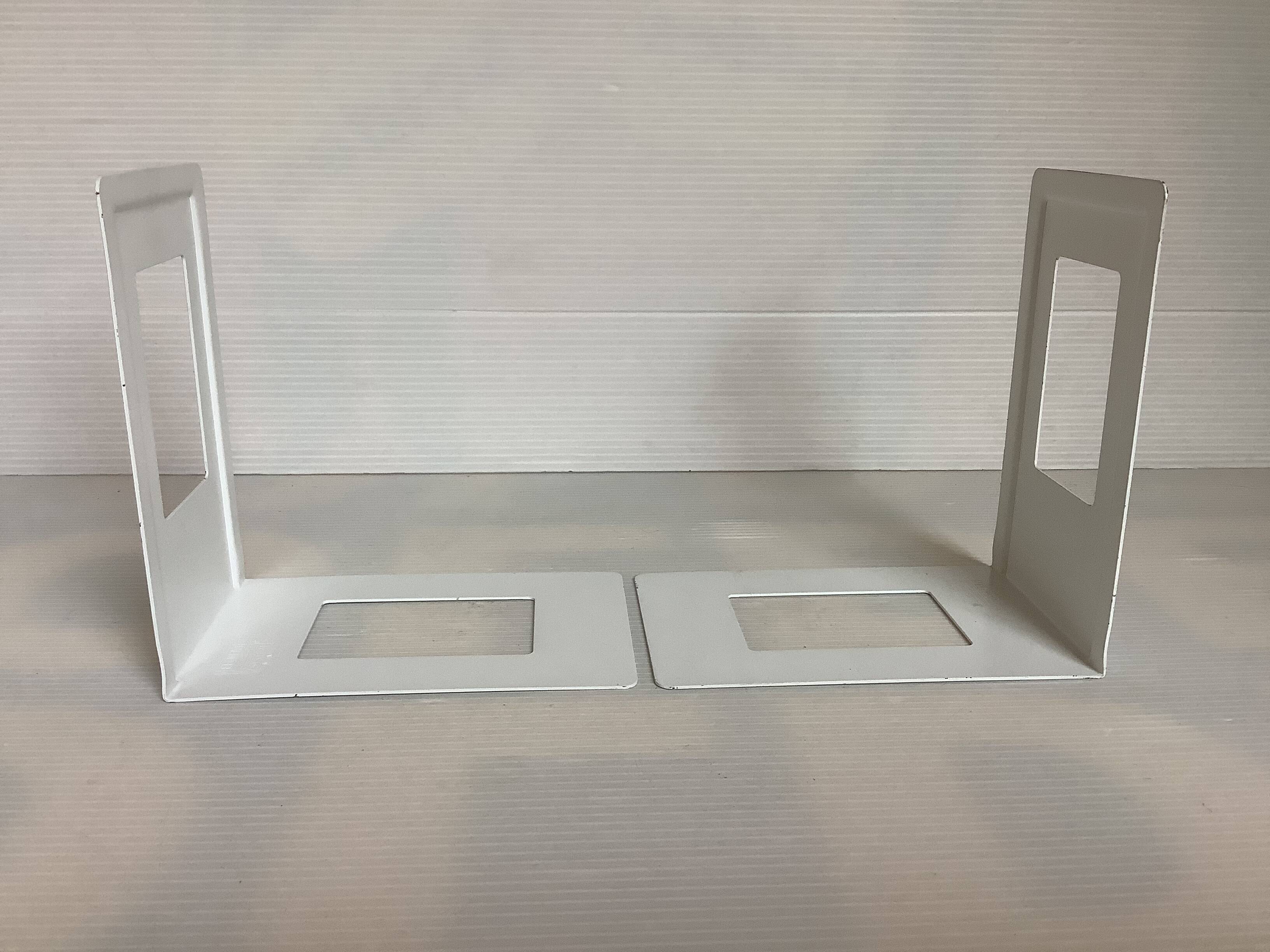 Pair of white metal bookends