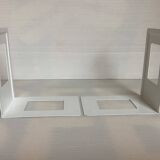 Pair of white metal bookends