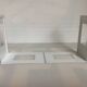 Pair of white metal bookends