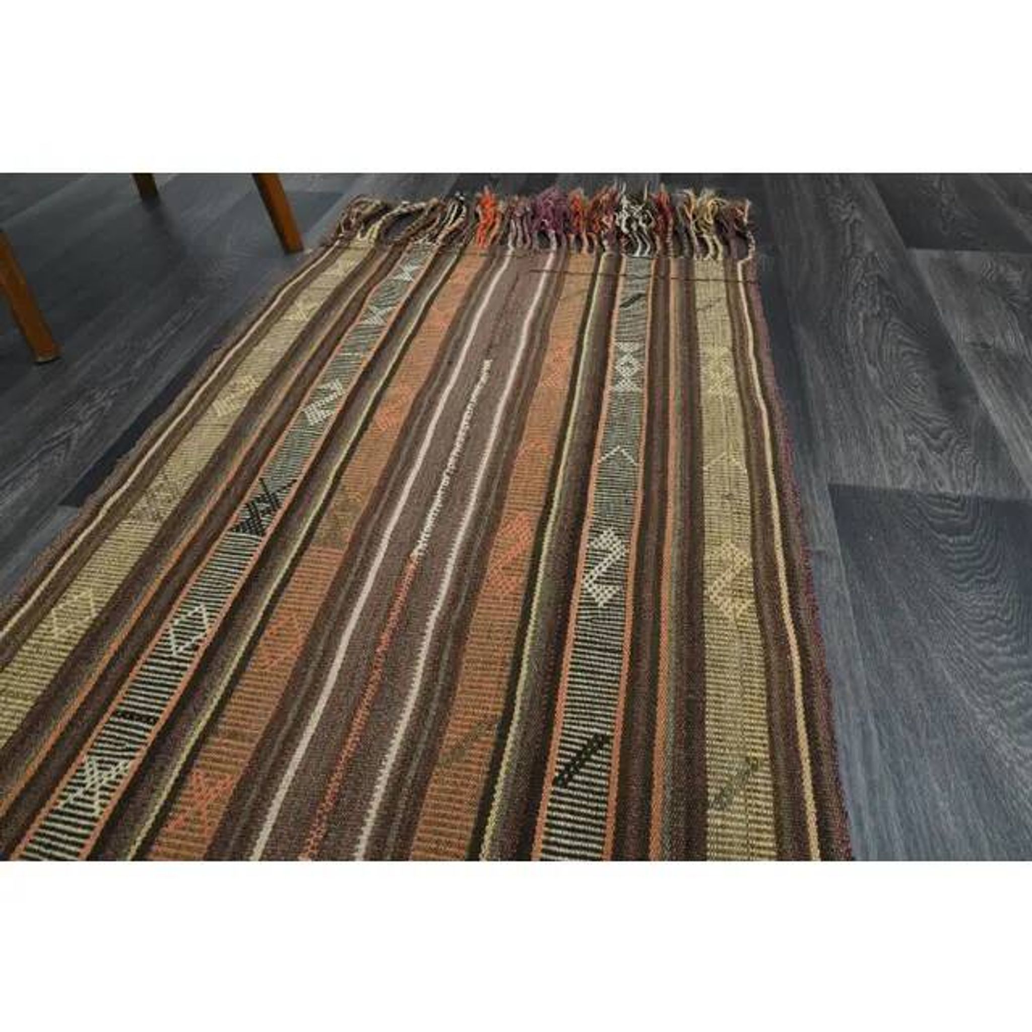 1970s Vintage Turkish Oushak Handmade Wool Cotton Orange Runner Rug 73x267