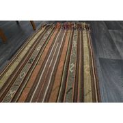 1970s Vintage Turkish Oushak Handmade Wool Cotton Orange Runner Rug 73x267