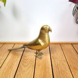 Bird statuette in brass parrot parakeet