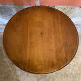 Sellette table appoint brutaliste bois tourné pieds tripodes