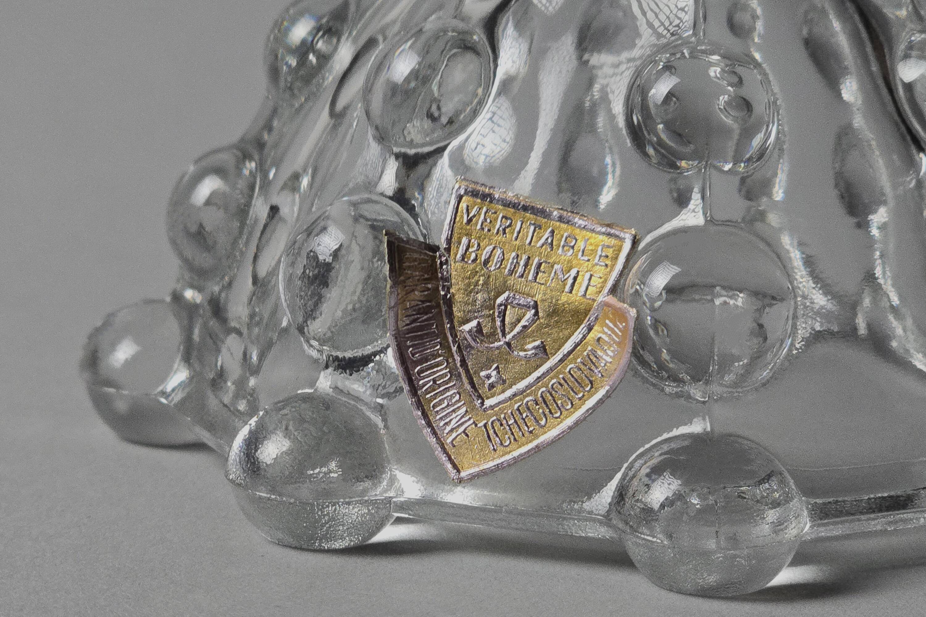 Paire de bougeoirs réversibles en cristal Bohemia, Tchécoslovaquie