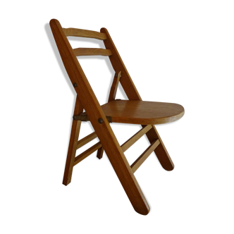 Chaise pliante enfant vintage en bois