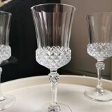 6 Cristal d Arques stemmed glasses