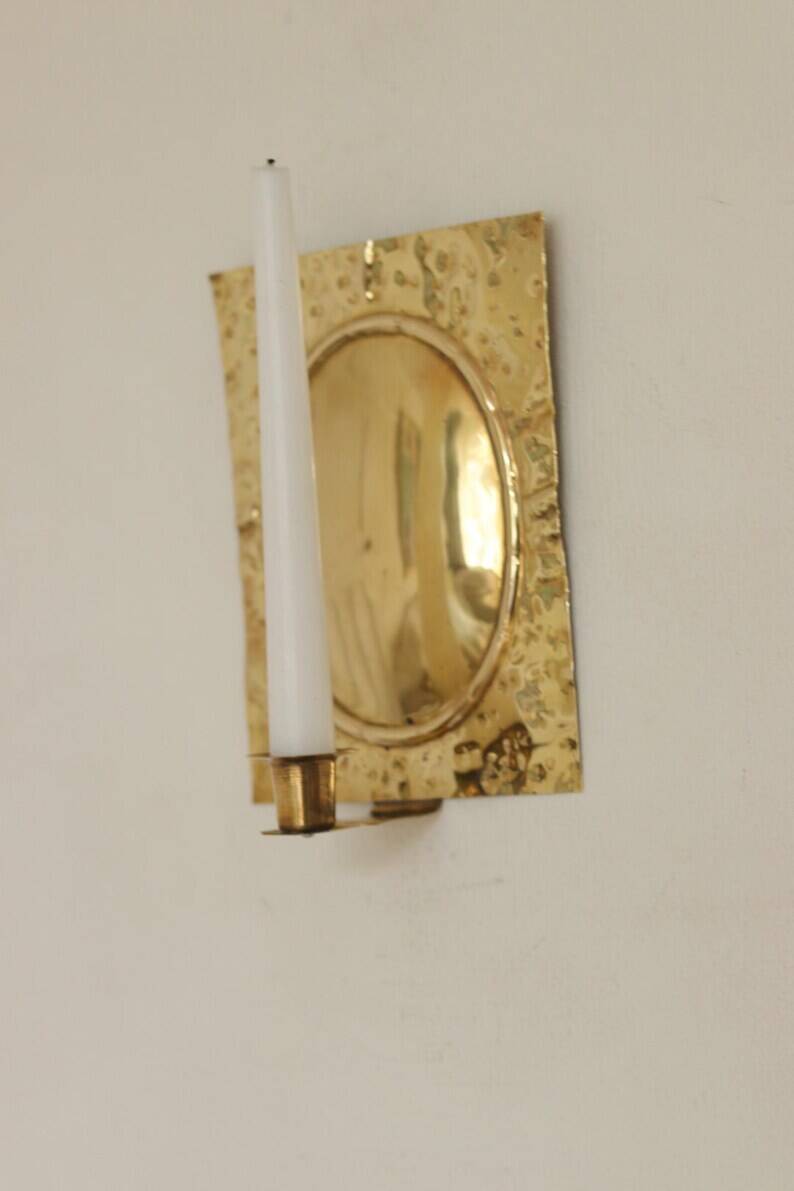 Pair of Swedish Brass Wall Sconces
