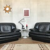 Authentic vintage armchairs leather Italian style quality top 1970