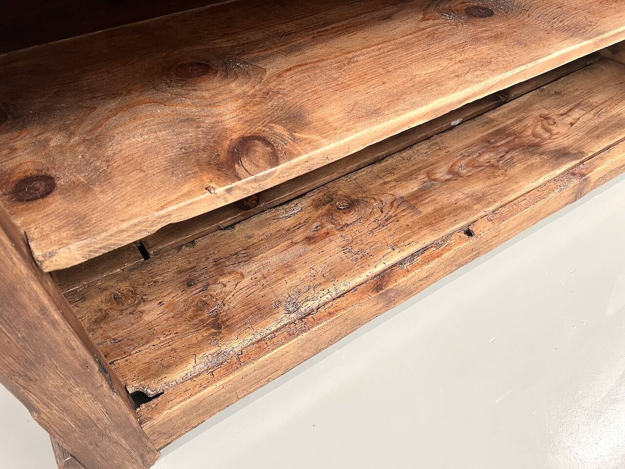 Old pine trading counter, circa 1950