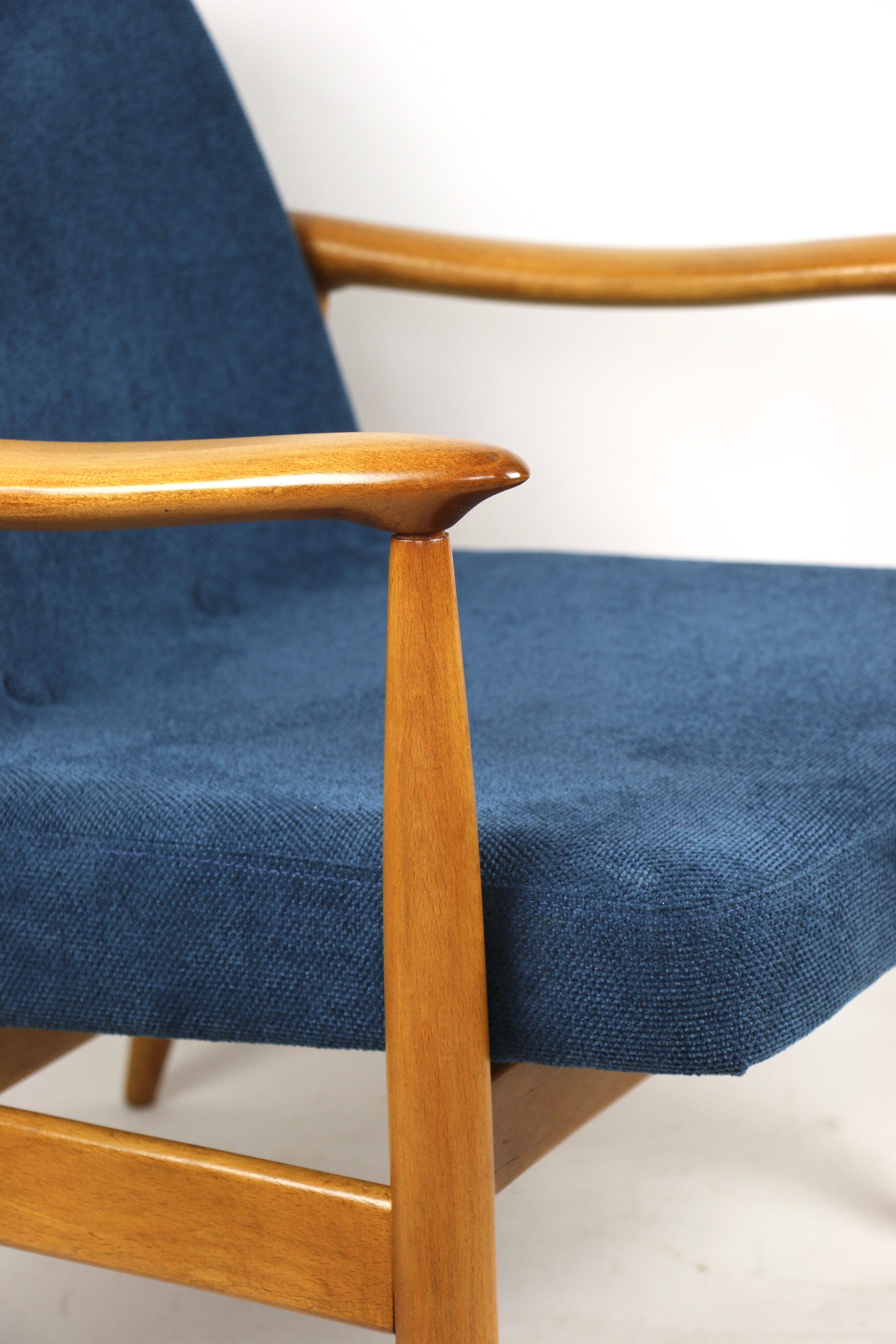 Vintage blue gfm 300-202 armchair by J.Kedziorek, 1970s