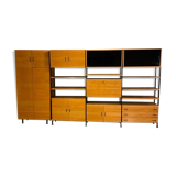 Modular bookcase with vintage wardrobe 60