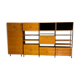 Modular bookcase with vintage wardrobe 60