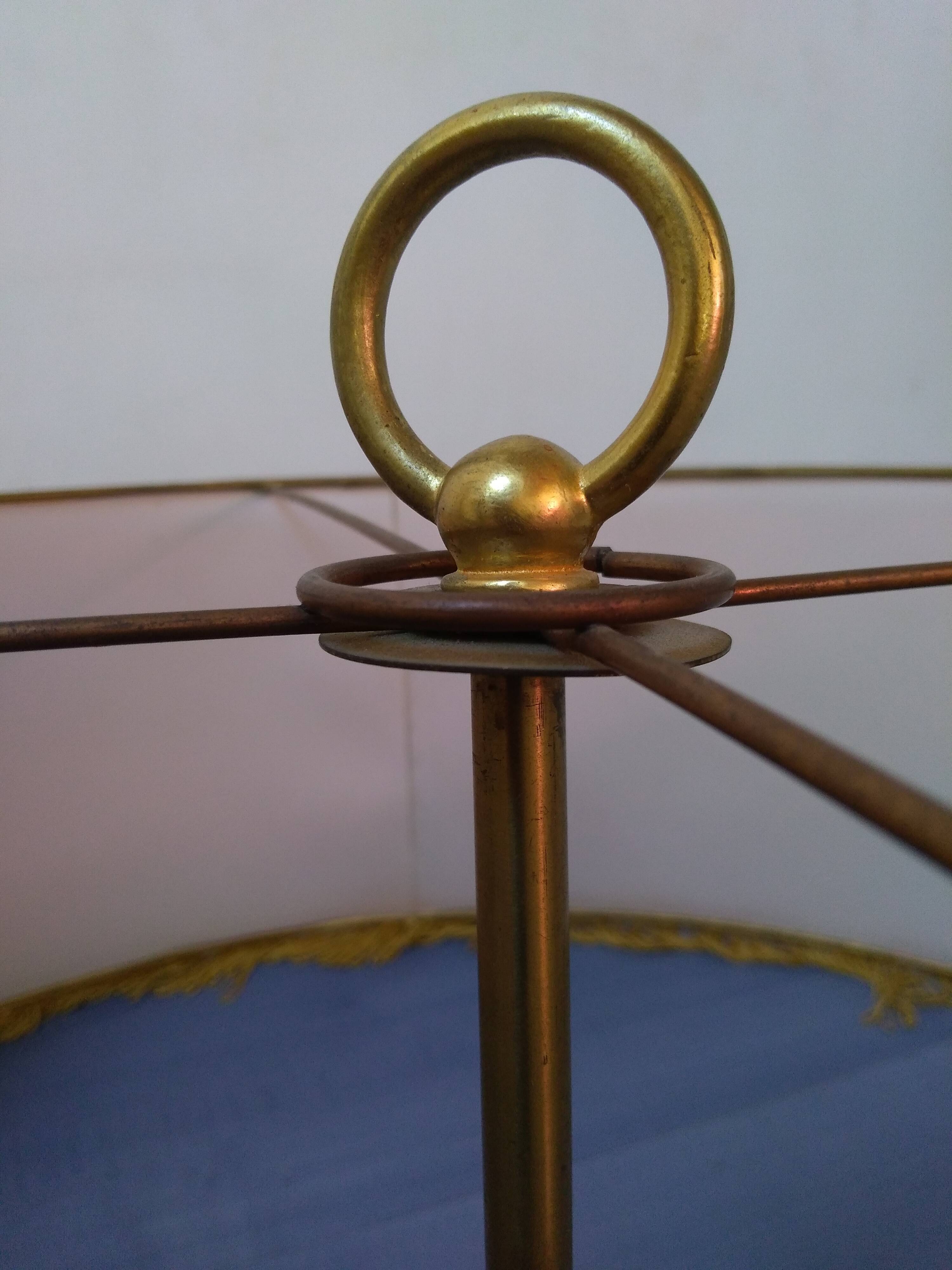 Floor lamp gilded bronze tripod 4 fires