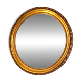 Round golden mirror